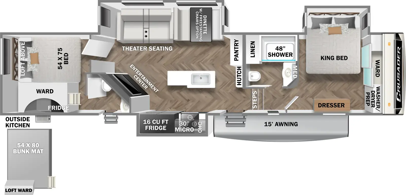 Crusader 395BHL Floorplan